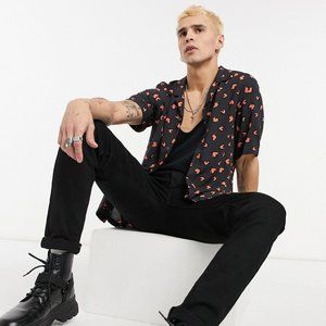 All Saints Romanza Heart Print Shirt Large